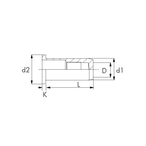 TUERCA REMACHABLE INOX BRALO LISA CABEZA ANCHA FONDO CERRADO